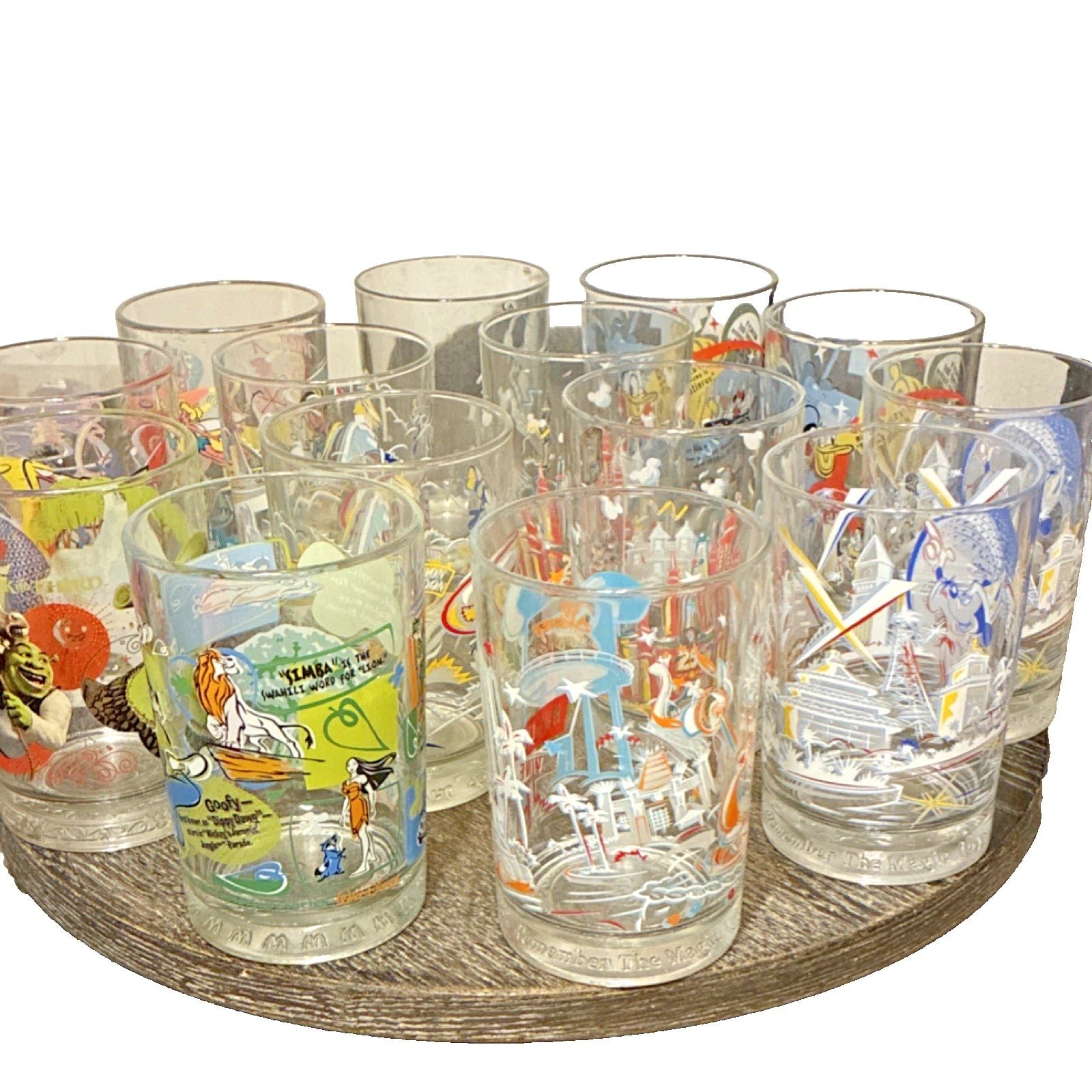 Disney 100th Anniversary Celebration McDonald's Toy Set 14 Mixed Glasses